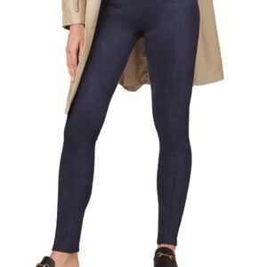 SPANX classic Faux Suede navy Leggings XS NWT
